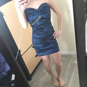 Strapless Royal Blue Dress